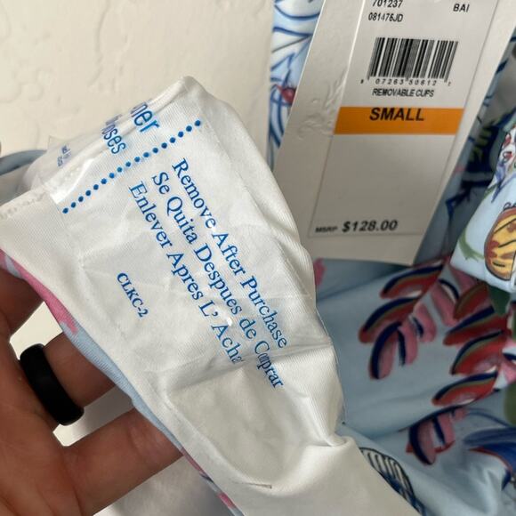 Becca by Rebecca Virtue Standard Print Play Cut Out One Piece Swimsuit NWT small - Picture 8 of 8